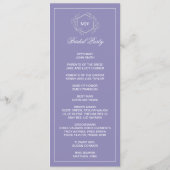 Lavender Monogram double side program card  プログラム (裏面)