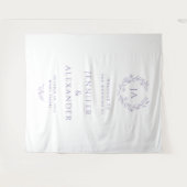 Lavender Monogram Wedding Backdrop タペストリー (正面(横))