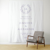 Lavender Monogram Wedding Backdrop タペストリー (インサイチュ)