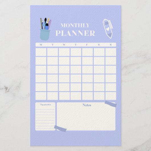 Lavender Monthly Planner Layout Art 便箋 (正面)