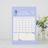 Lavender Monthly Planner Layout Art 便箋 (スタンド正面)