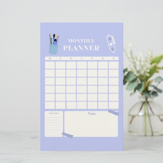 Lavender Monthly Planner Layout Art 便箋 (スタンド正面)