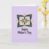 Lavender Mothers Day Blossom Card カード (黄色い花)