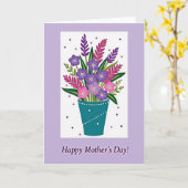 Lavender Mothers Day Design Card カード (黄色い花)