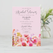 Lavender Orange Pink Yellow Floral Bridal Shower 招待状 (スタンド正面)
