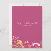 Lavender Orange Pink Yellow Summer Floral RSVP  招待状 (裏面)