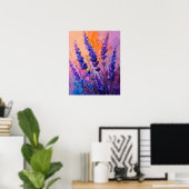 Lavender Orange Sunset Painting Wall Art Poster ポスター (ホームオフィス)
