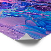 Lavender Orange Sunset Painting Wall Art Poster ポスター (角)