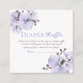Lavender Orchid Baby Shower Diaper Raffle Tickets エンクロージャーカード