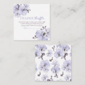 Lavender Orchid Baby Shower Diaper Raffle Tickets エンクロージャーカード (正面/裏面)