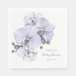 Lavender Orchid Baby Shower Napkins - Floral Baby  スタンダードランチョンナプキン