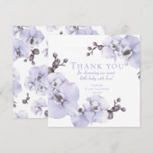 Lavender Orchid Baby Shower Thank You Card  サンキューカード (正面/裏面)