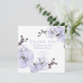 Lavender Orchid Baby Shower Thank You Card  サンキューカード (スタンド正面)