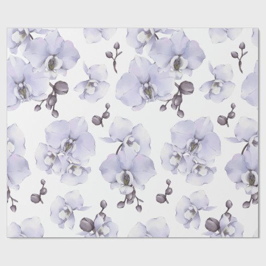 Lavender Orchid Baby Shower Wrapping Paper ラッピングペーパー (フラット)