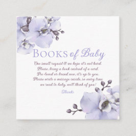 Lavender Orchid Books for Baby Request Card エンクロージャーカード
