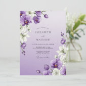 Lavender Orchid Flourish Wedding 招待状 (スタンド正面)