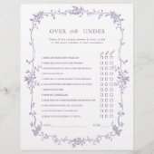Lavender 'Over or Under' Bridal Shower Game (正面)