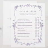 Lavender 'Over or Under' Bridal Shower Game (正面/裏面)