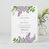 Lavender Painterly Botanical Wedding 招待状 (スタンド正面)