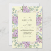 Lavender Painterly Floral Spring Wedding 招待状 (正面)