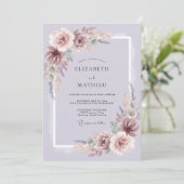 Lavender Painterly Romantic Wedding 招待状 (スタンド正面)