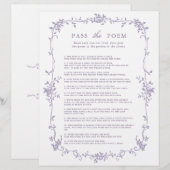 Lavender 'Pass the Poem' Bridal Shower Game (正面/裏面)