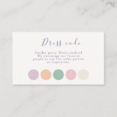 Lavender Pastel Floral Script Wedding Attire エンクロージャーカード (正面)