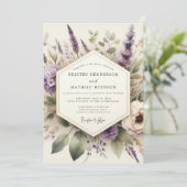 Lavender Pastoral Bloom Wedding 招待状 (スタンド正面)