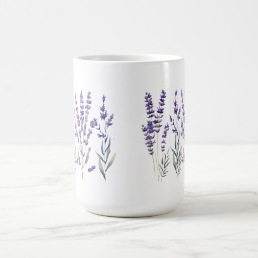 Lavender Pattern Pillar Candle コーヒーマグカップ (中央)
