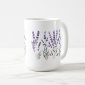 Lavender Pattern Pillar Candle コーヒーマグカップ (正面右)