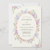 Lavender Peaceful Springtime Wedding 招待状 (正面)