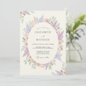 Lavender Peaceful Springtime Wedding 招待状 (スタンド正面)