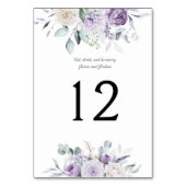 Lavender Peonies and Roses Wedding Table Number テーブルナンバー (裏面)