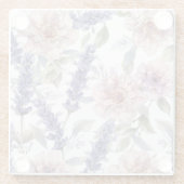 Lavender Peony Watercolor Floral Garden  ガラスコースター (裏面)