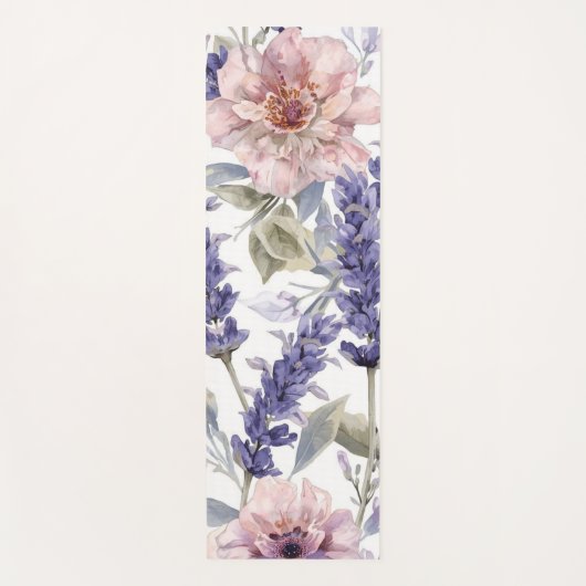 Lavender Peony Watercolor Floral Garden  ヨガマット (正面)