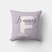 Lavender Personalized Baby Name Pillow Custom クッション (正面)