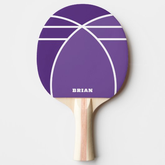 Lavender Personalized Ping Pong Paddle with Name 卓球ラケット (正面)