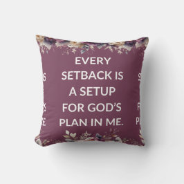 Lavender pillow with a simple religious quote クッション