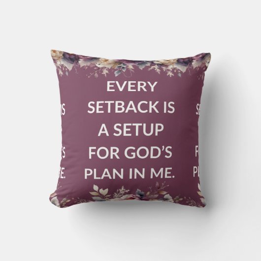 Lavender pillow with a simple religious quote クッション (正面)