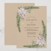 Lavender Pine Botanical Wedding 招待状 (正面/裏面)