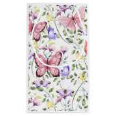 Lavender Pink Butterfly Greenery Baby Shower スモールペーパーバッグ (裏面)