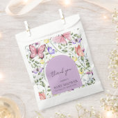 Lavender Pink Butterfly Greenery Baby Shower フェイバーバッグ (クリップ留めされた状態)