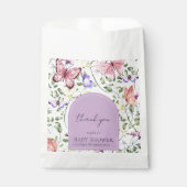 Lavender Pink Butterfly Greenery Baby Shower フェイバーバッグ (正面)