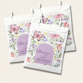 Lavender Pink Butterfly Greenery Baby Shower フェイバーバッグ