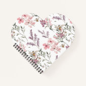 Lavender Pink Floral ノートブック (正面)