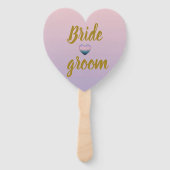 Lavender Pink Floral Heart Summer Wedding Hand Fan ハンドファン (正面)