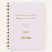 Lavender pink gold inspirational quote ノートブック (正面)