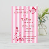 Lavender Pink Plaid Holiday Open House Invitation 招待状 (スタンド正面)