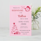 Lavender Pink Plaid Holiday Open House Invitation 招待状 (スタンド正面)