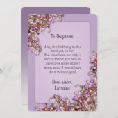 Lavender Pink Spring Lilacs Birthday Card 招待状 (正面/裏面)